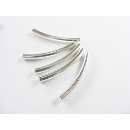 925 Sterling Silver 10 Curve Beads 2x20 mm.