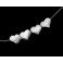 925 Sterling Silver 4 Tiny Heart Beads 4.5x3.5mm.