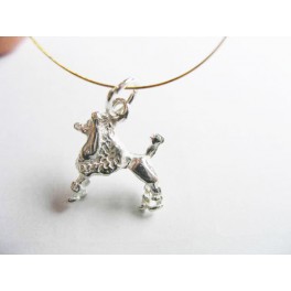 925 Sterling Silver Poodle Dog Breed Charm 13mm.
