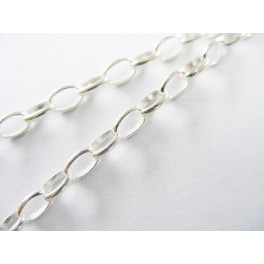925 Sterling Silver Oval Link Chain 3x5 mm. 18 inches