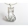 925 Sterling Silver Cat Charm 8x18mm.