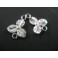 925 Sterling Silver 2 Flower Connectors,Links 10x13 mm.