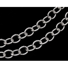 925 Sterling Silver Plain Chain Links  4x5 mm. , 18 inches