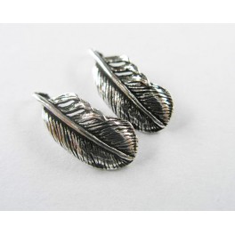 925 Sterling Silver 4 Feather Charms  7x14.5 mm.