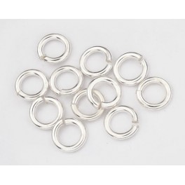 925 Sterling Silver 10 Opened Jump Rings 1.5x8 mm.