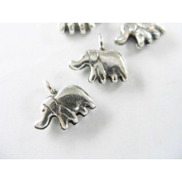 Karen Hill Tribe Silver 2 Elephant Charms 7x11mm.