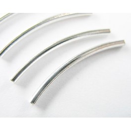 925 Sterling Silver 10 Curve Beads 1.5x25 mm.