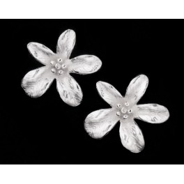 925 Sterling Silver 2 Flower Charms 15mm.