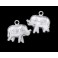 925 Sterling Silver 2  Elephant Pendants 12x14 mm.