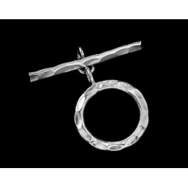 Karen Hill Tribe Silver Hammered  Circle Toggle 18 mm.
