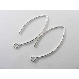 925 Sterling Silver 5 pairs of Ear Wires 12x28 mm.