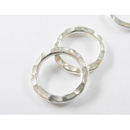 Karen Hill Tribe Silver 2 Hammered Jump Rings 16.5mm.
