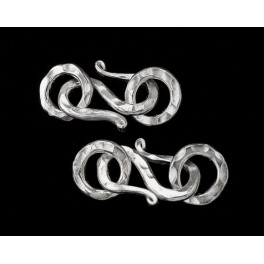 Karen Hill Tribe Silver 2 Hammered  Clasps  14.5mm.