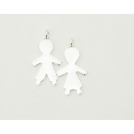 Hill Tribe Silver Couple Charms 12x20mm.