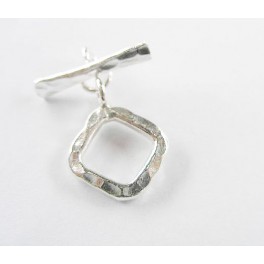 Karen Hill Tribe Silver 2 Hammer Square Toggles 13 mm.