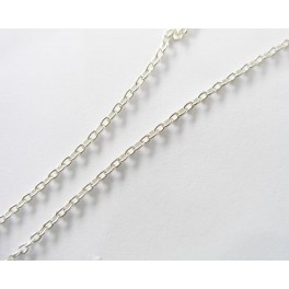 925 Sterling Silver Fine Link Chain 1x1.5 mm. 50 inches