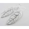 925 Sterling Silver Leaf Earrings 16x46mm.