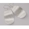 925 Sterling Silver Brush Curve Oval Earrings 19x33 mm.