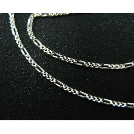 925 Sterling Silver Figaro Necklace 1.1 mm. 18 inches
