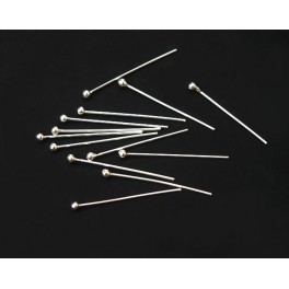 925 Sterling Silver 40 Head Pins 19 mm. 25 AWG.