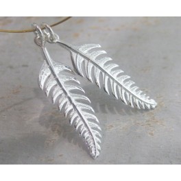 925 Sterling Silver 2 Leaf Charms  9.5x32mm.