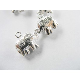 4 of 925 Sterling Silver Elephant Charms 8x12 mm.