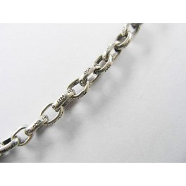 9 inches of Karen Hill Tribe Silver Imprint Opened Link Chain 3x5 mm.