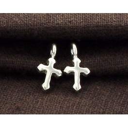 6 of Karen Hill Tribe Silver Cross Charms 6x9 mm.