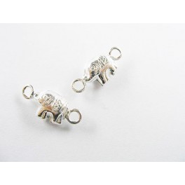 6 of 925 Sterling Silver Elephant Links 7x9 mm.