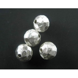 4 of Karen Hill Tribe Silver Ground :ka3623 Brushed  Round Beads 10 mm