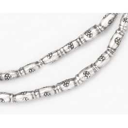 45 of Karen Hill Tribe Silver Bamboo Beads 2.4x5 mm. 9 inches