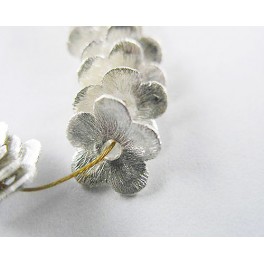 20 of Karen Hill Tribe Silver Brushed Curve Flower Disc Beads 8 mm.