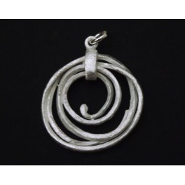 1 of 925 Sterling Silver Coil of rope, brushed finished Pendant 20mm