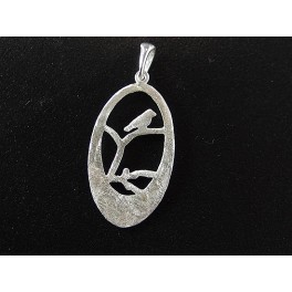 925 Sterling Silver Bird Pendant 17x29mm. Brush Finished .