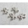 925 Sterling Silver 4 Tiny Bow Charms 6x8mm.