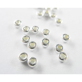 925 Sterling Silver 30 Little Donut Spacer Beads 3x1.8mm.