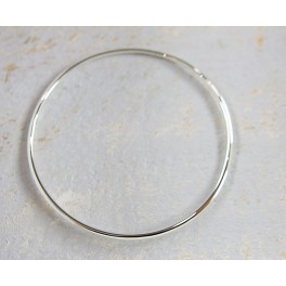 925 Sterling Silver Round Bangle Bracelet 2x60 mm.