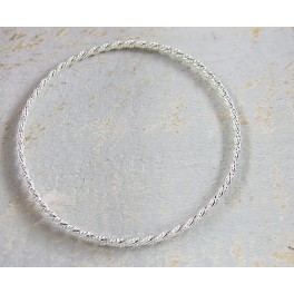 925 Sterling Silver Twisted Bangle Bracelet 2.7x60 mm.
