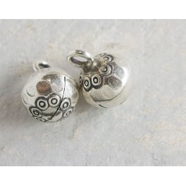 2 of Karen Hill Tribe Silver Imprint Bell Charms10.5mm.