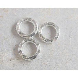 Karen Hill Tribe Silver 6 Hammered Opened Jump Rings 10mm.