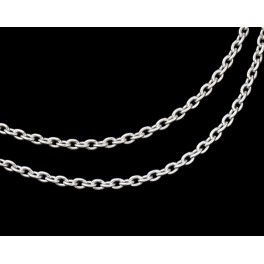 925 Sterling Silver Fine Link Chain 2x1.5 mm. 30 inches