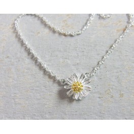 925 Sterling Silver Daisy Chain  Necklace 15.5 - 17 inches adjustable