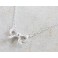 925 Sterling Silver Bow Chain  Necklace 15 1/2 - 16  3/4 inches adjustable
