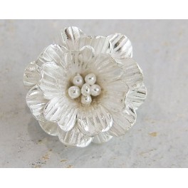 Karen Hill Tribe Silver Flower Pendant 21.5mm.