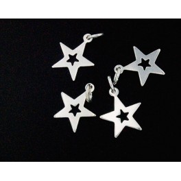 925 Sterling Silver  4 Star Charms 11.5 mm.