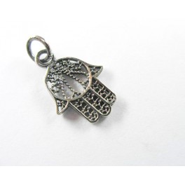925 Sterling Silver Hand of Fatima Charm 12x14 mm.