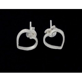 925 Sterling Silver Heart Stud Earrings 9mm.