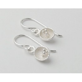 925 Sterling Silver Tiny Concave Disc Earrings 6x7mm.