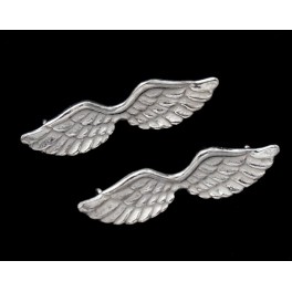 925 Sterling Silver 2  Angel Wing  Links, Connectors 6x23 mm.