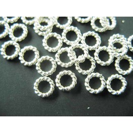 Karen Hill Tribe Silver 30 Twisted Wire Open Jump Rings 5.5x1.3mm